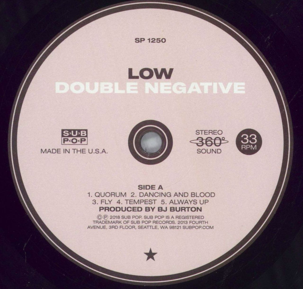 Low Double Negative UK vinyl LP album (LP record) LAJLPDO825447