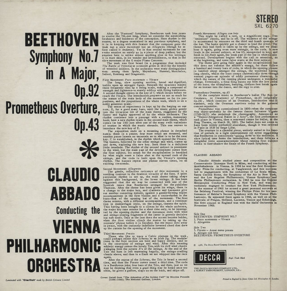 Ludwig Van Beethoven Symphony No. 7 - boxed label UK vinyl LP album (LP record)