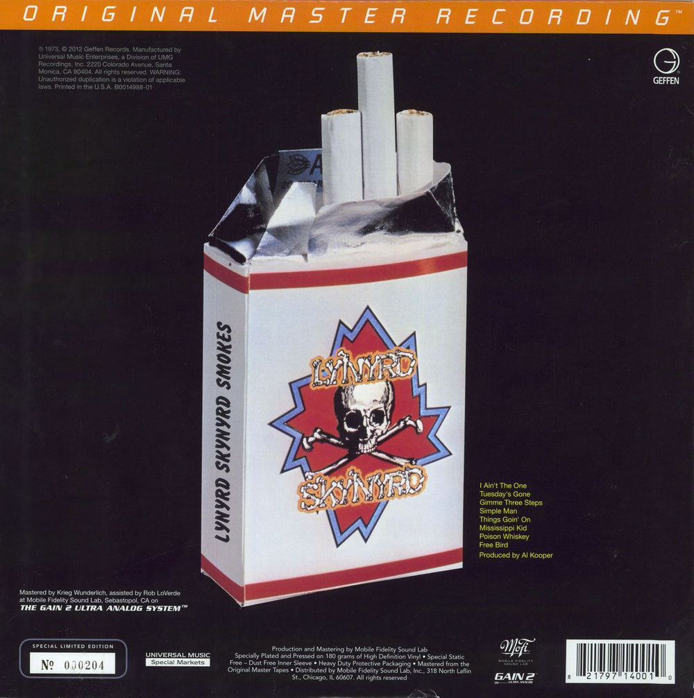 Lynyrd Skynyrd Pronounced 'Leh-'nerd 'Skin-'nerd - 180gram Vinyl + Numbered US 2-LP vinyl record set (Double LP Album) 821797140010