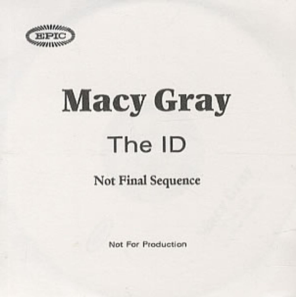 Macy Gray The ID UK Promo CD-R acetate CDR ACETATE