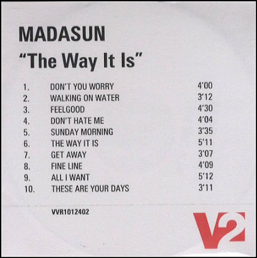 Madasun The Way It Is UK Promo CD-R acetate CD ACETATE