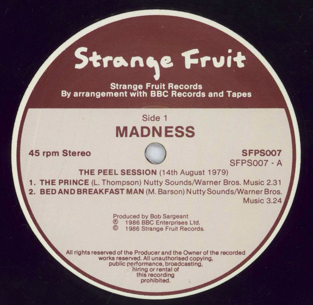 Madness The Peel Sessions UK 12" vinyl single (12 inch record / Maxi-single) MDN12TH107667