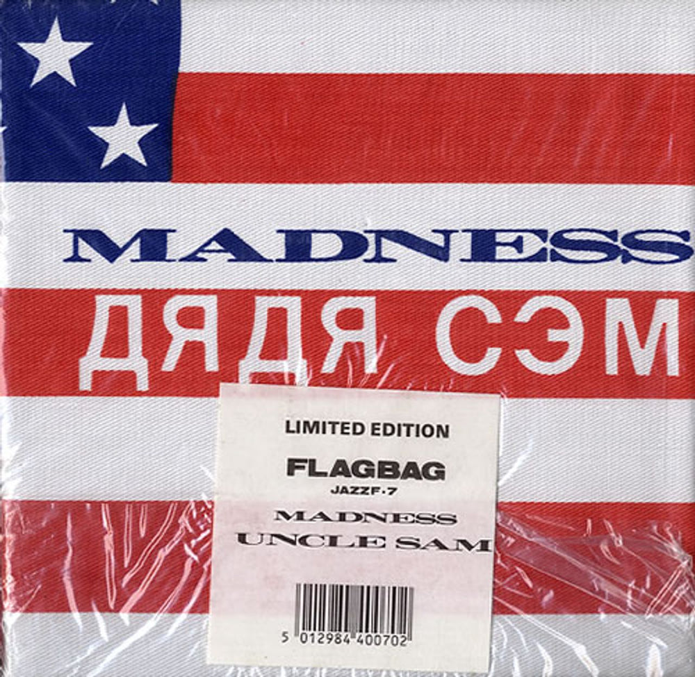 Madness Uncle Sam - 'Flagbag' - Sealed UK 7" vinyl single (7 inch record / 45) JAZZF-7