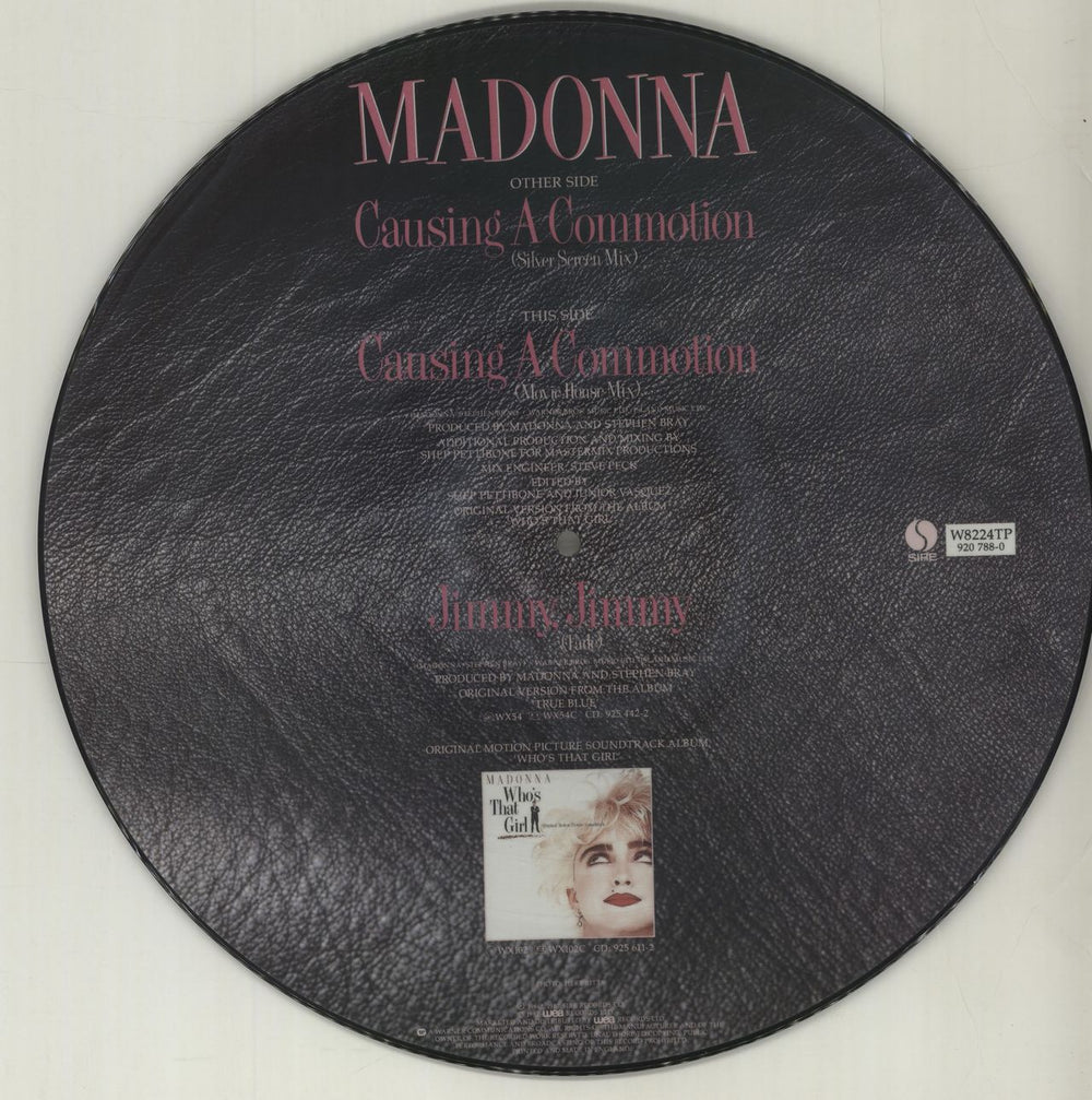 Madonna Causing A Commotion - Hype Stickered UK 12" vinyl picture disc (12 inch picture record) MAD2PCA01780