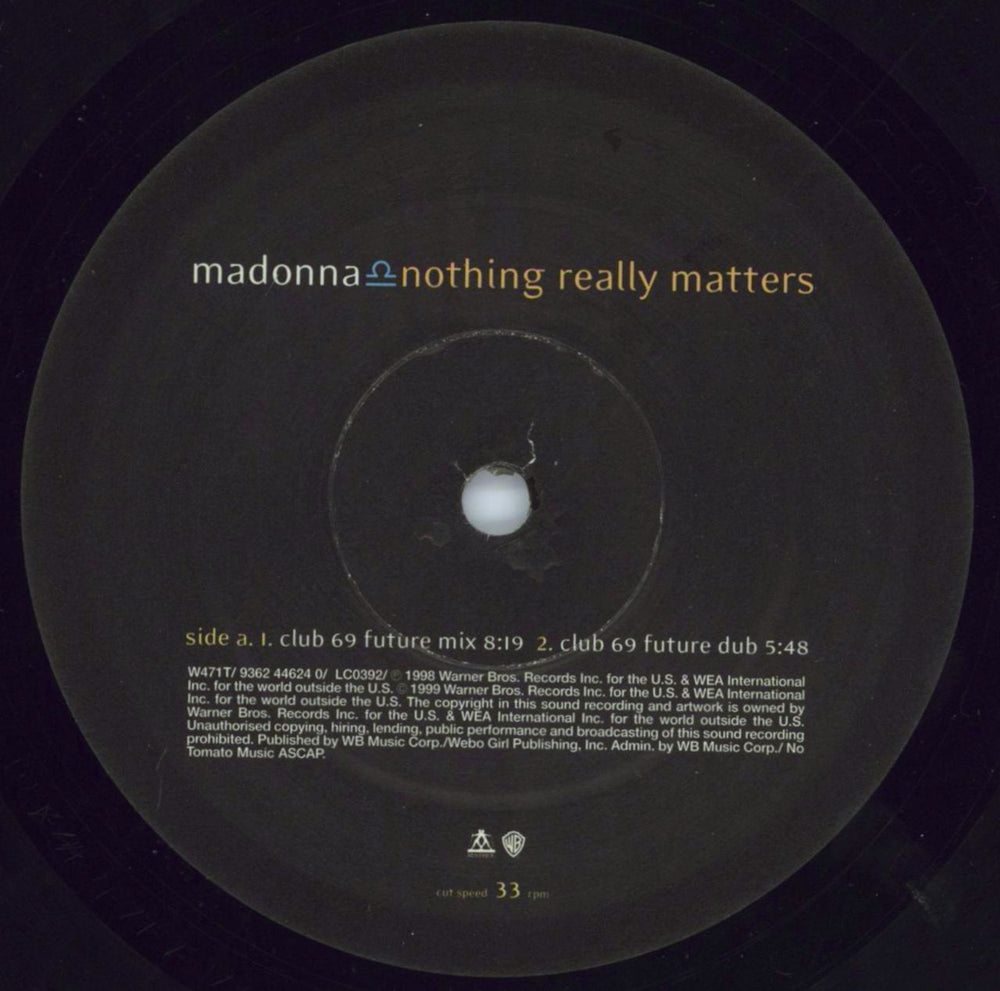 Madonna Nothing Really Matters UK 12" vinyl single (12 inch record / Maxi-single) MAD12NO132472