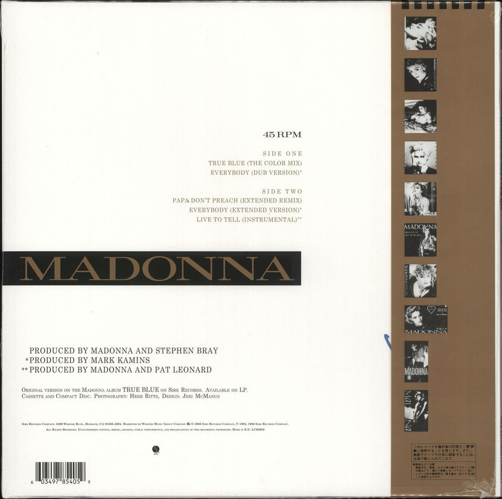 Madonna True Blue (Super Club Mix) - RSD19 - Blue Vinyl - Sealed UK 12" vinyl single (12 inch record / Maxi-single) 603497854059