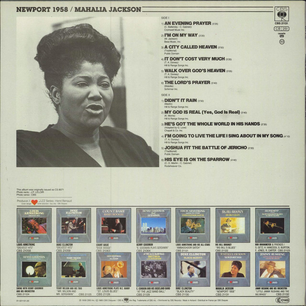 Mahalia Jackson Newport 1958 Dutch vinyl LP album (LP record)