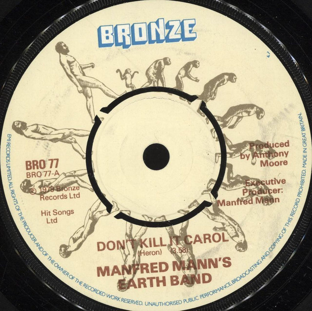 Manfred Mann's Earth Band Don't Kill It Carol UK 7" vinyl single (7 inch record / 45) BRO77