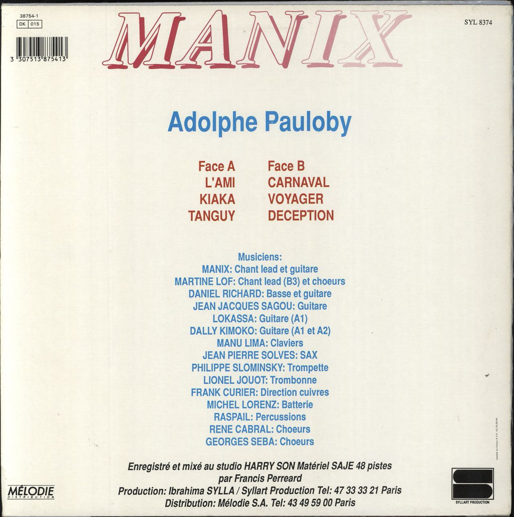 Manix (Fr) Tanguy French vinyl LP album (LP record) 3307513875413