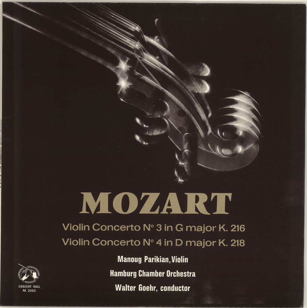 Manoug Parikian Mozart Violin Concertos UK vinyl LP album (LP record) SMSC2092