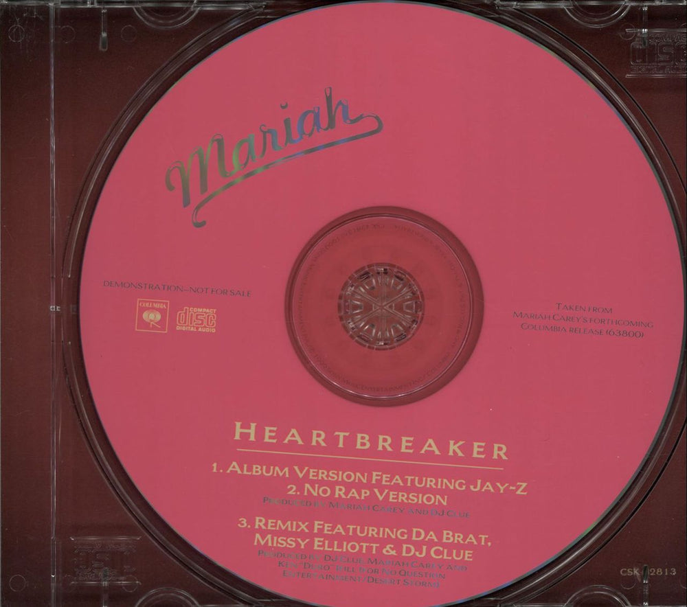 Mariah Carey Heartbreaker US Promo CD single (CD5 / 5") CRYC5HE143790