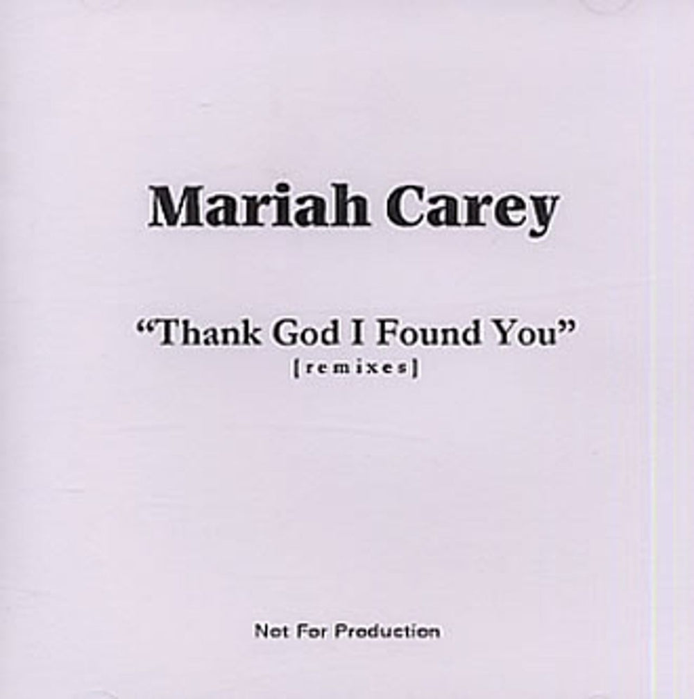 Mariah Carey Thank God I Found You - Remixes UK CD-R acetate CD ACETATE