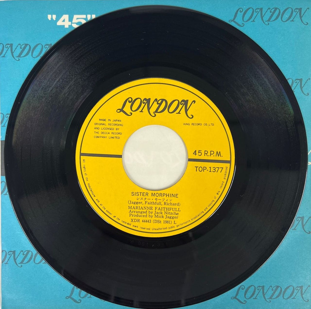 Marianne Faithfull Sister Morphine Japanese 7" vinyl single (7 inch record / 45) Deleted