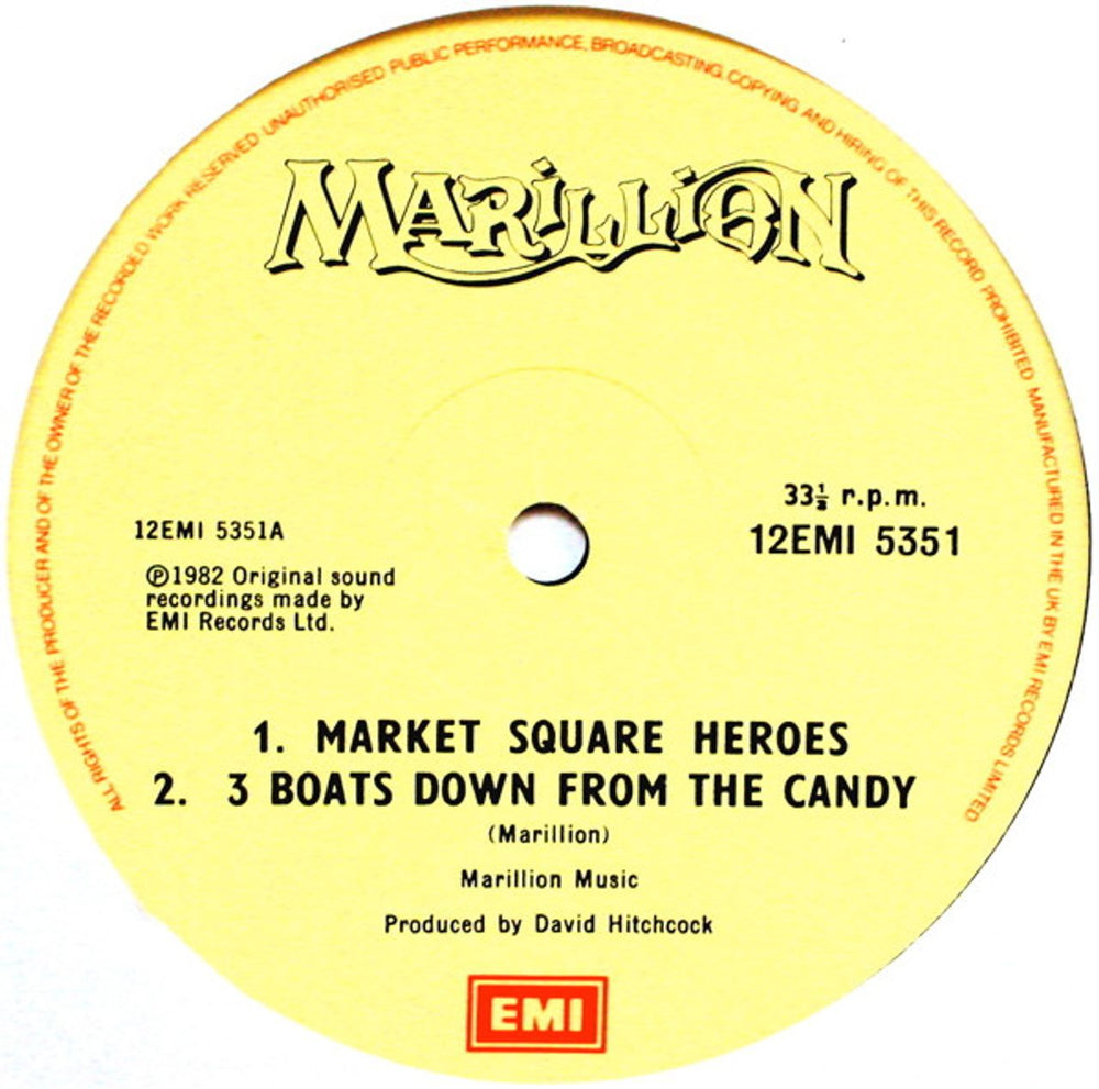 Marillion Market Square Heroes - Cream labels UK 12" vinyl single (12 inch record / Maxi-single) MAR12MA28976