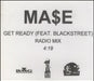 Ma$e Get Ready UK Promo CD-R acetate CDR ACETATE