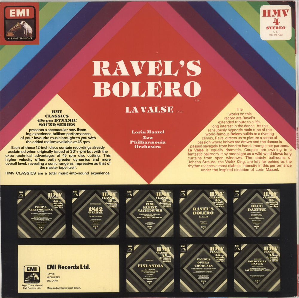 Maurice Ravel Ravel's Bolero UK 12" vinyl single (12 inch record / Maxi-single)