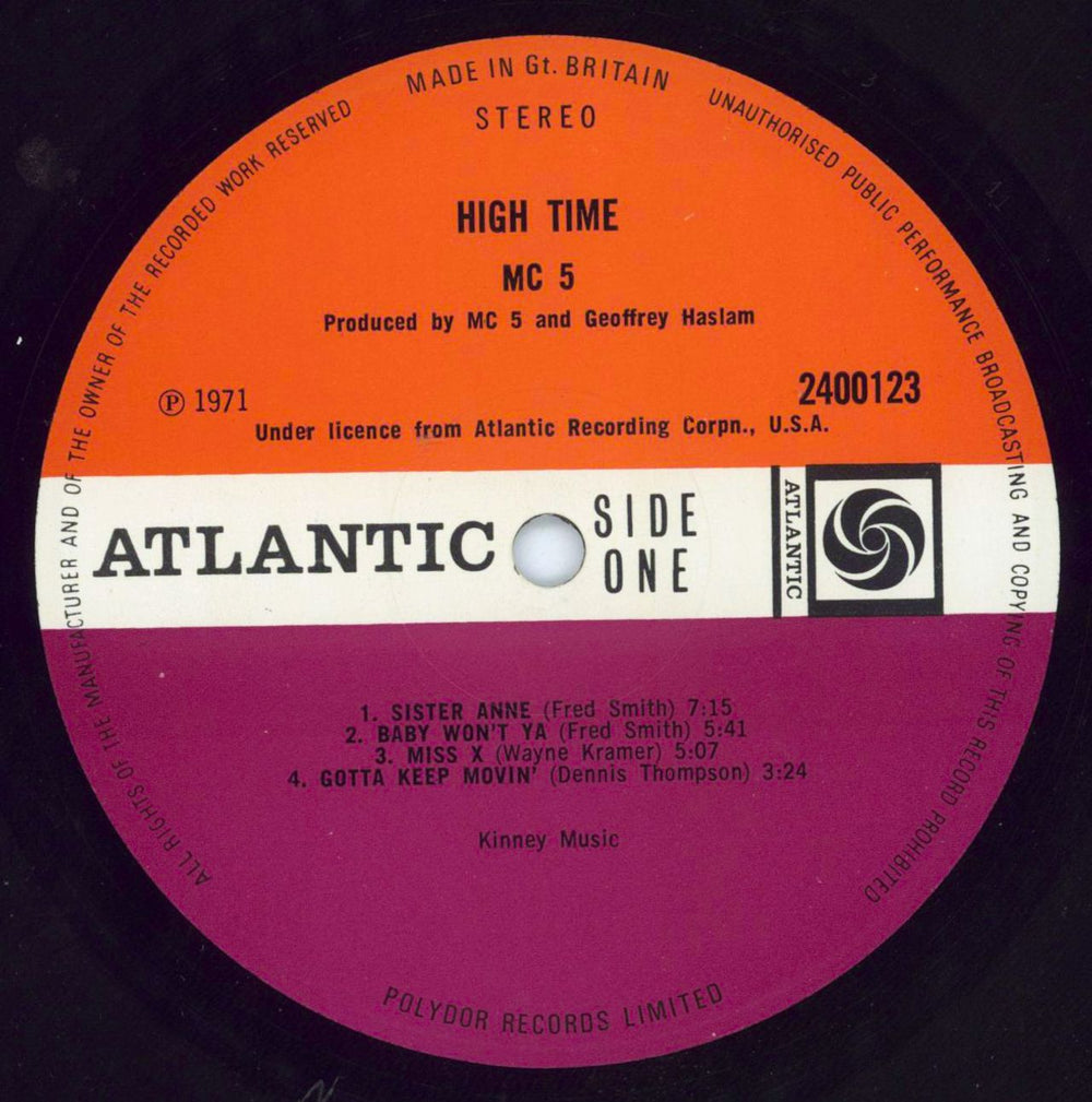 MC5 High Time - EX UK vinyl LP album (LP record) MC5LPHI793809