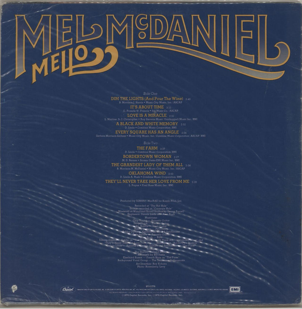 Mel McDaniel Mello US vinyl LP album (LP record)