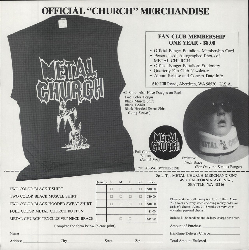 Metal Church Metal Church US vinyl LP album (LP record)