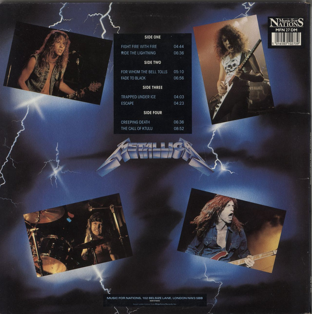 Metallica Ride The Lightning - D.M.M - Hype Stickered + Insert - VG UK 2-LP vinyl record set (Double LP Album) 5016583102739