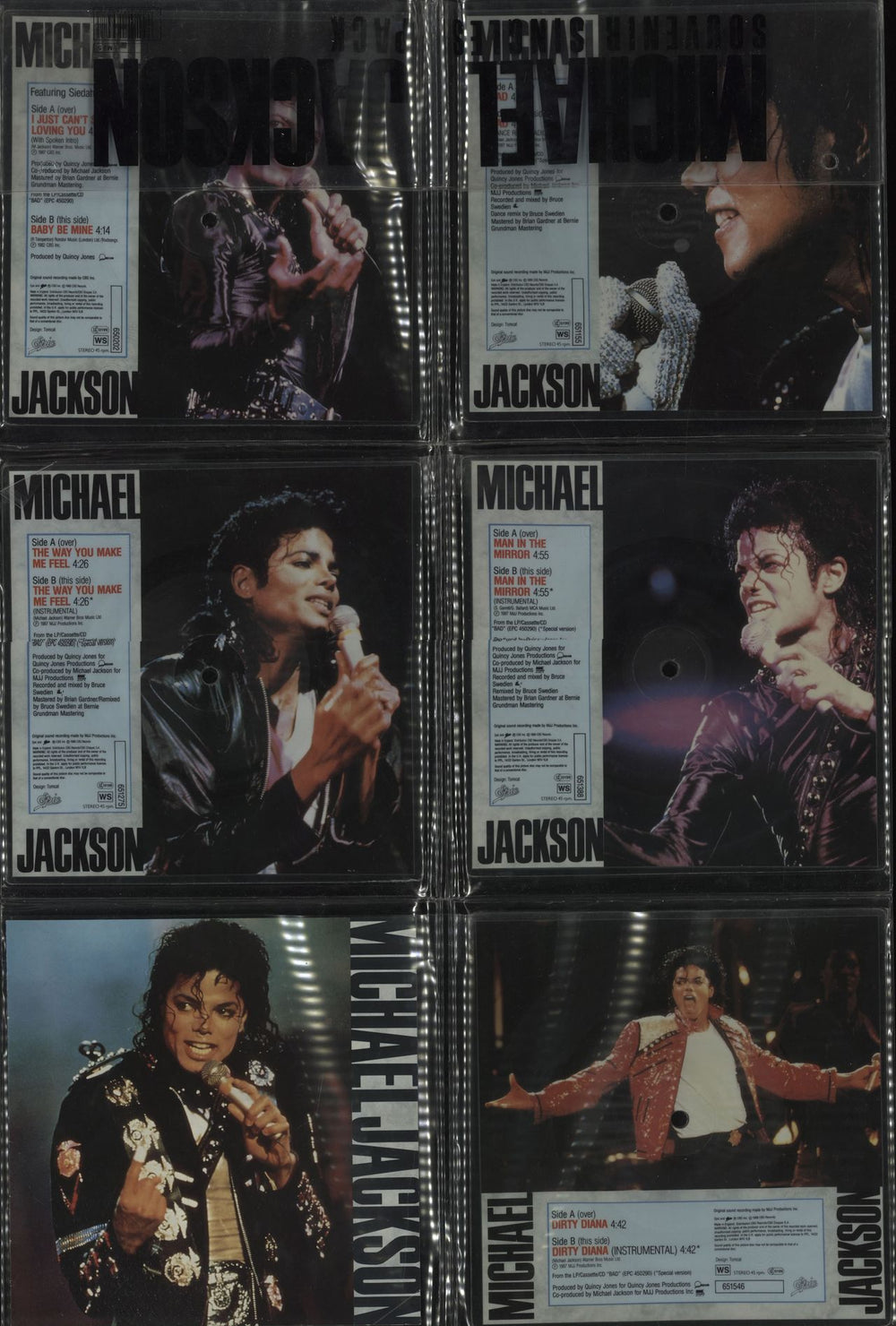 Michael Jackson Souvenir Singles Pack UK shaped picture disc (picture disc vinyl record) MJ5