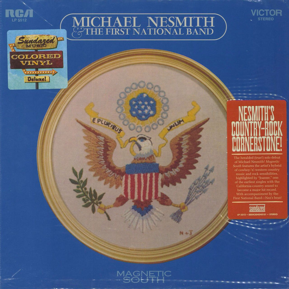 Michael Nesmith Magnetic South - Blue Vinyl UK vinyl LP album (LP record) LP5512