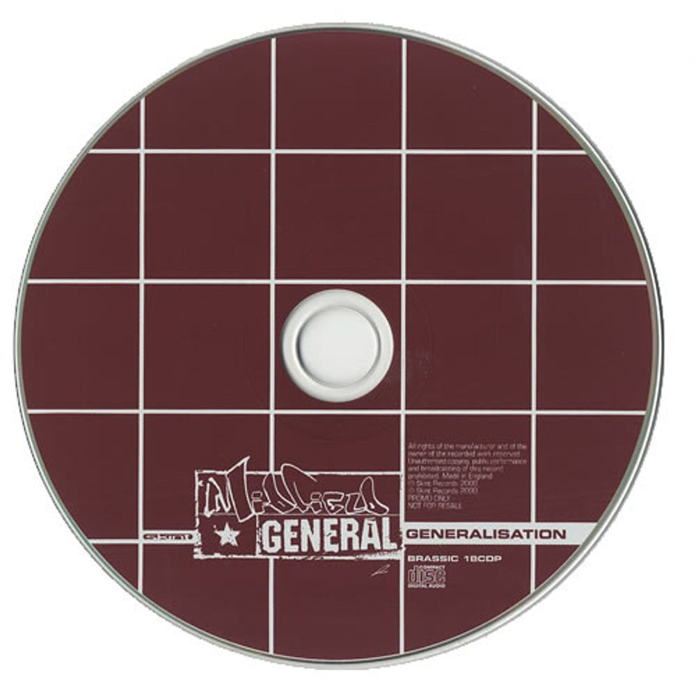 Midfield General Generalisation UK Promo CD-R acetate BRASSIC18CDP