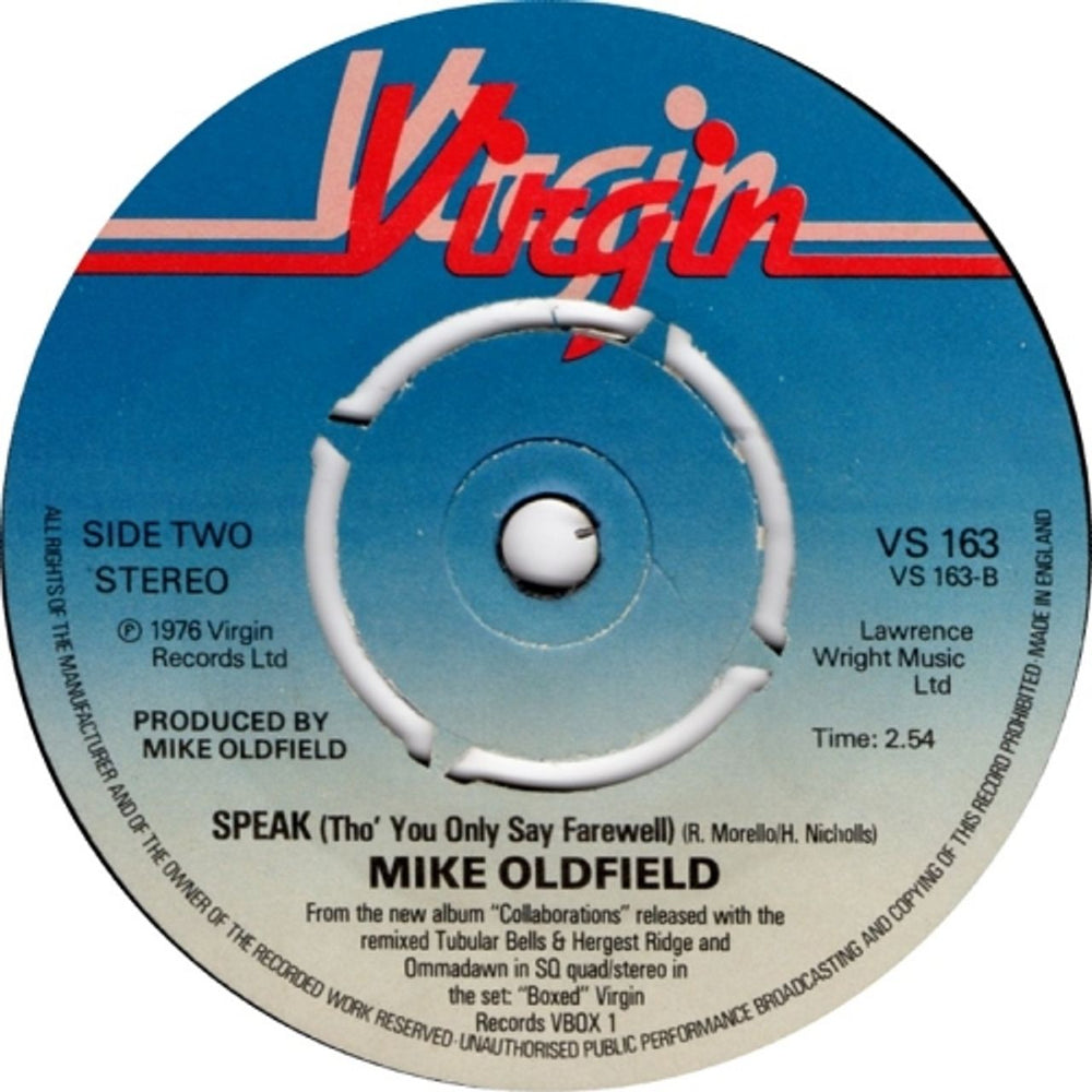 Mike Oldfield Portsmouth - 4pr UK 7" vinyl single (7 inch record / 45) OLD07PO153936