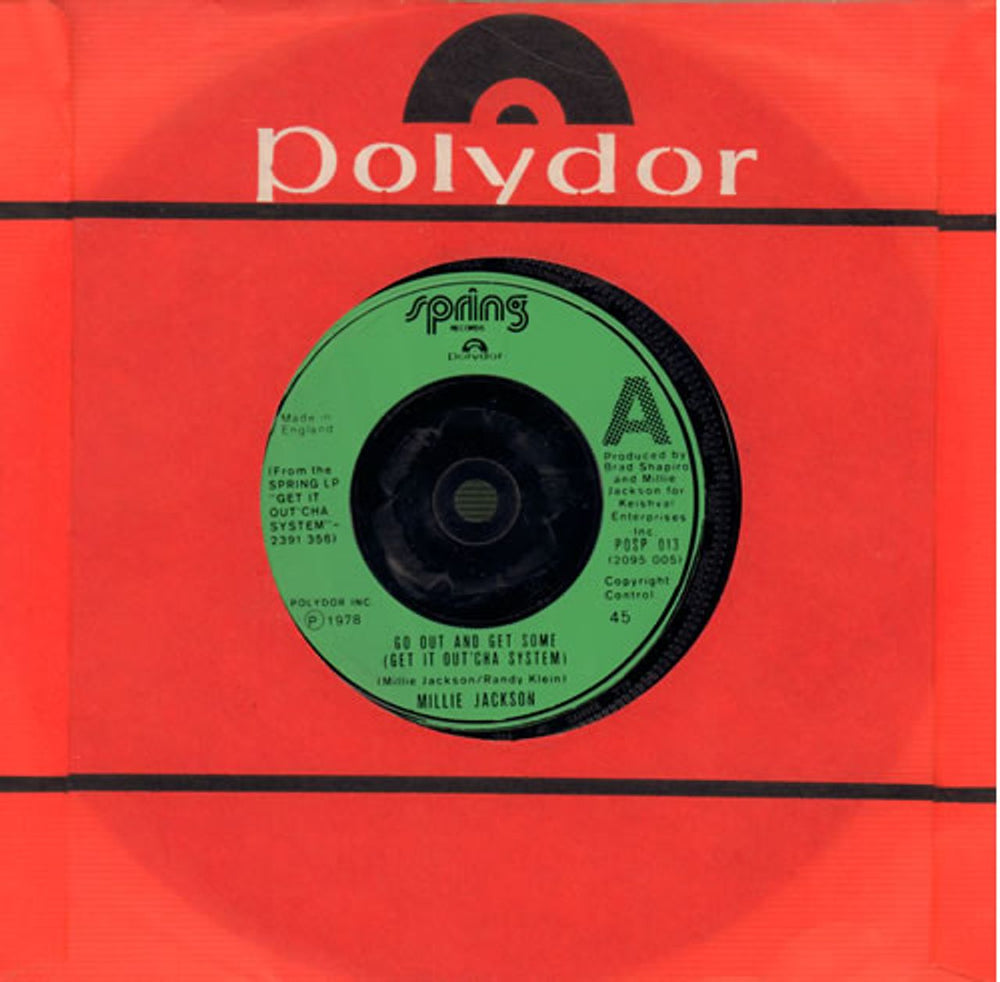 Millie Jackson Get Out And Get Some (Get It Out'cha System) UK 7" vinyl single (7 inch record / 45) POSP013
