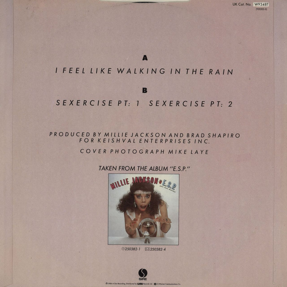 Millie Jackson I Feel Like Walking In The Rain UK 12" vinyl single (12 inch record / Maxi-single)