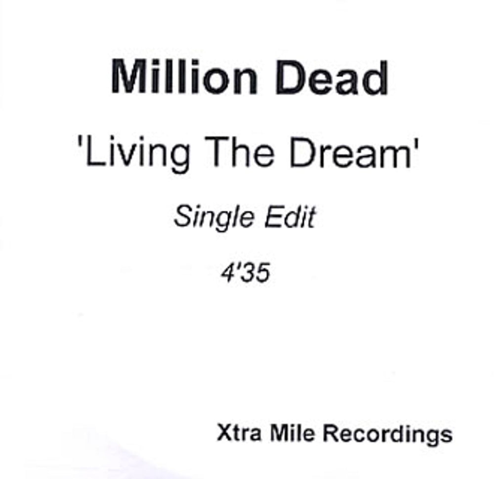 Million Dead Living The Dream UK CD-R acetate CD-R ACETATE