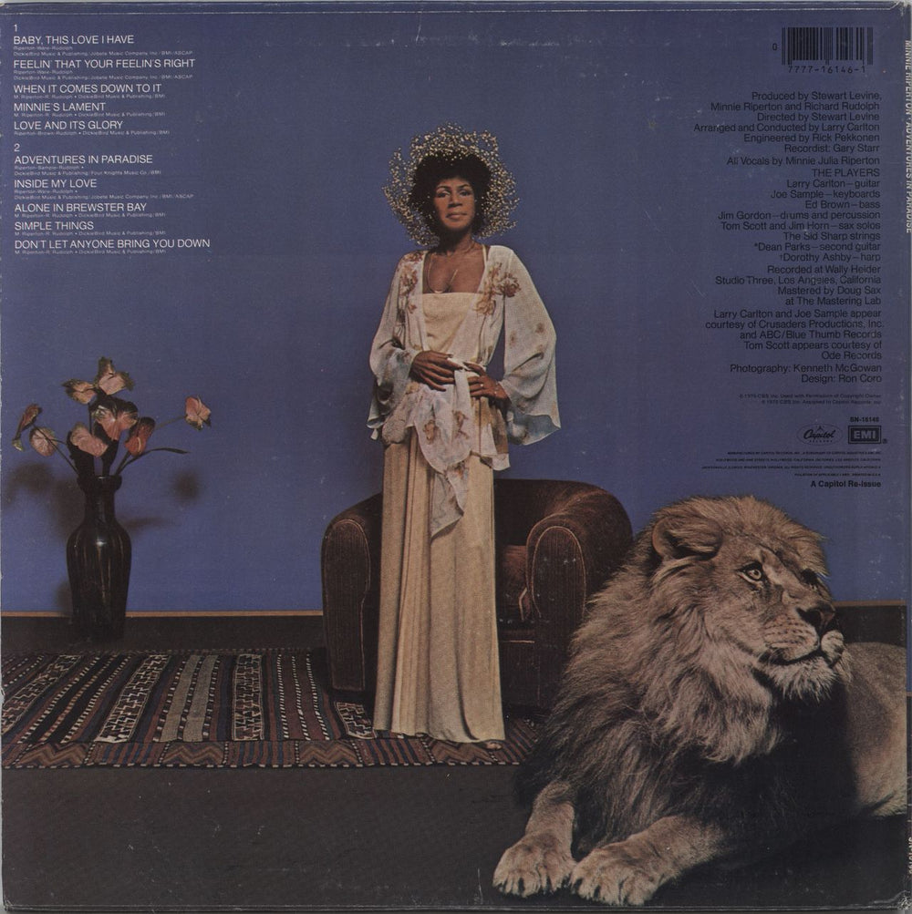 Minnie Riperton Adventures In Paradise US vinyl LP album (LP record)