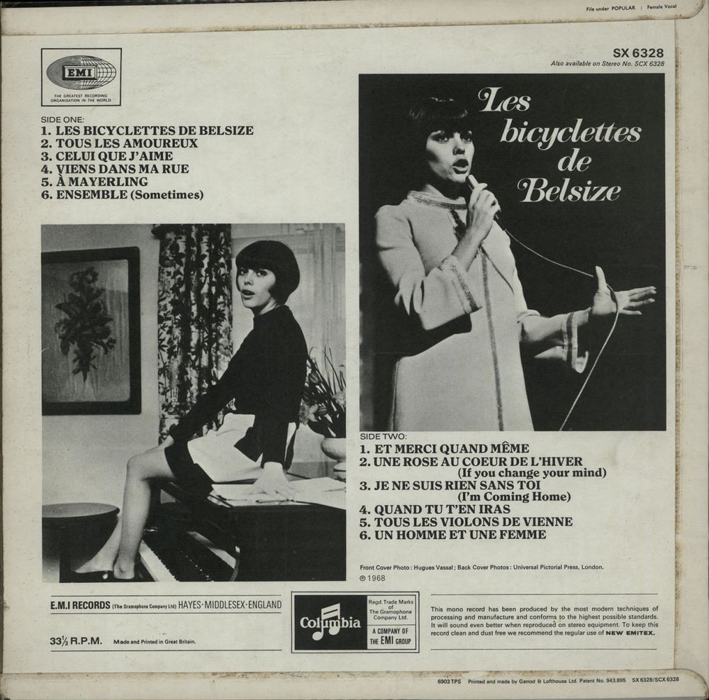 Mireille Mathieu Les Bicyclettes De Belsize - One Box UK vinyl LP album (LP record) MM-LPLE267540