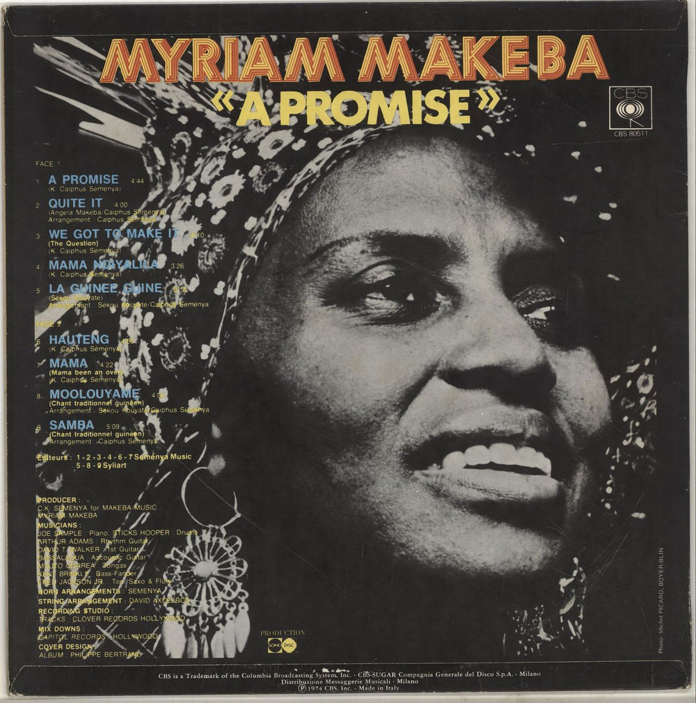 Miriam Makeba A Promise Italian vinyl LP album (LP record)