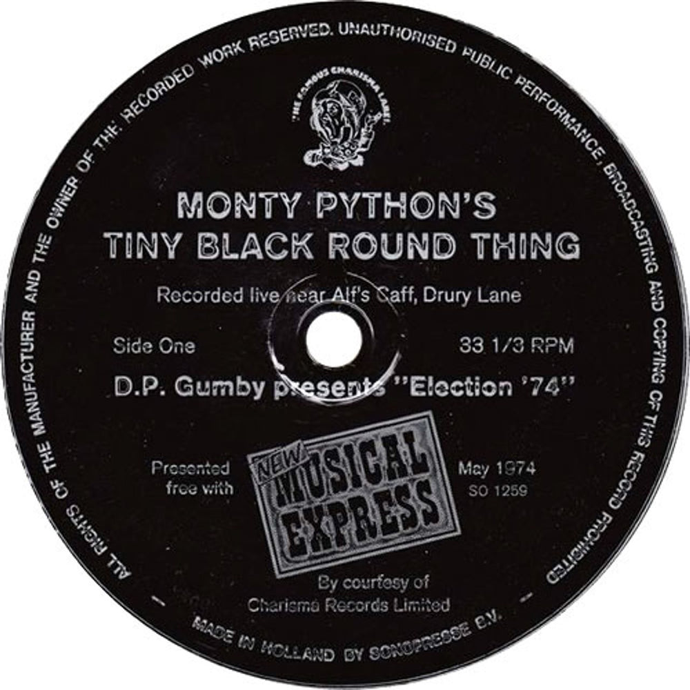 Monty Python Monty Python's Tiny Black Round Thing UK 7" vinyl single (7 inch record / 45) SO1259