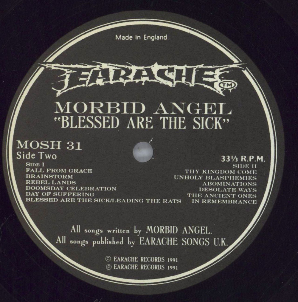 Morbid Angel Blessed Are The Sick UK vinyl LP album (LP record) MRDLPBL822399