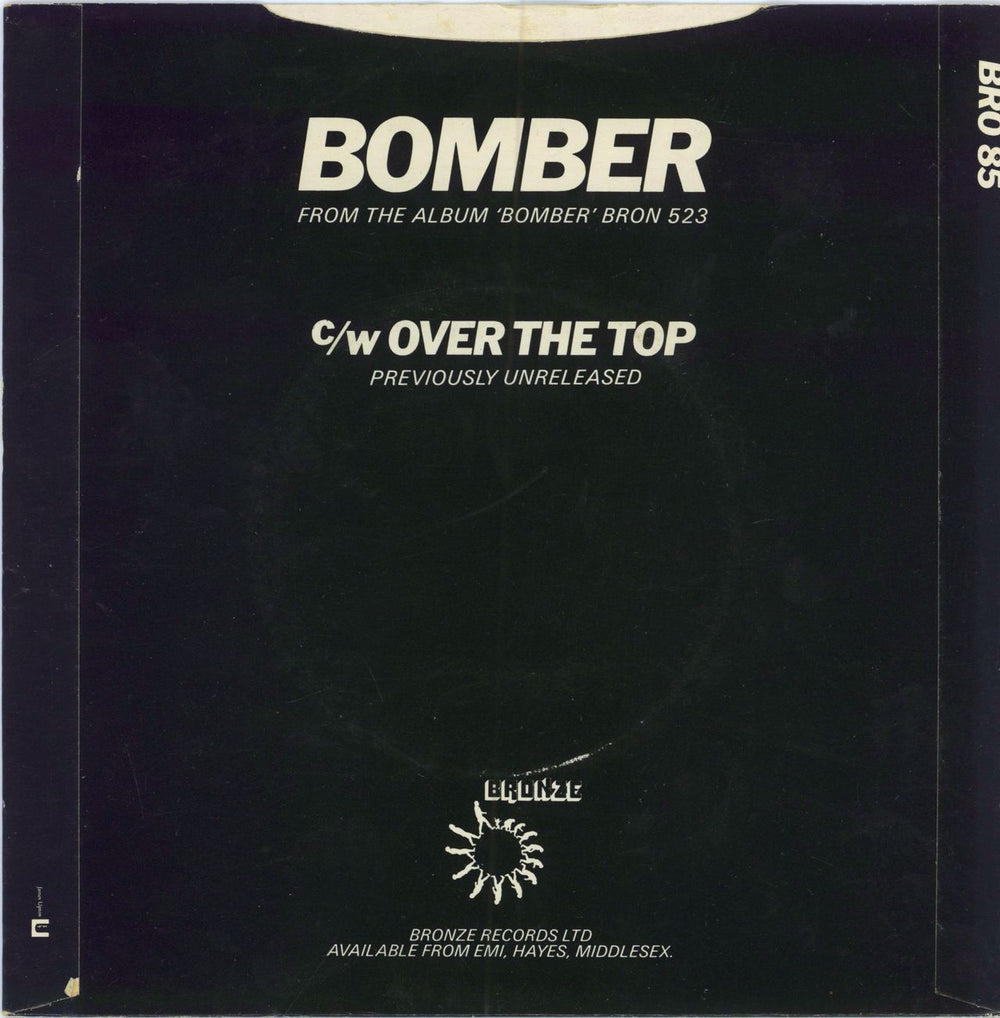 Motorhead Bomber - A Label UK Promo 7" vinyl single (7 inch record / 45)