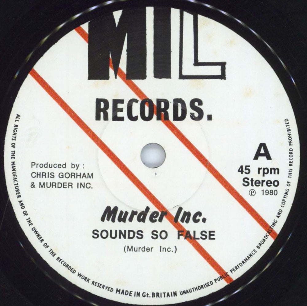 Murder Inc [Oi!] Sounds So False + Sleeve UK 7" vinyl single (7 inch record / 45) 5VX07SO808248