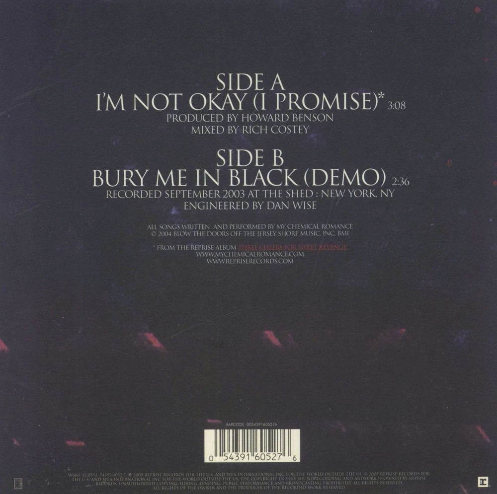 My Chemical Romance I'm Not OK (I Promise) UK 7" vinyl single (7 inch record / 45) 054391605276