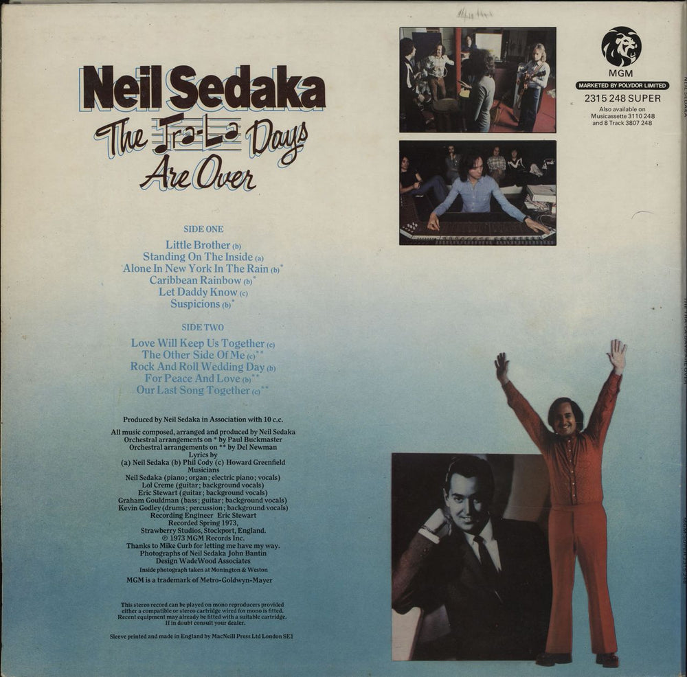 Neil Sedaka The Tra-La Days Are Over - Autographed UK vinyl LP album (LP record)