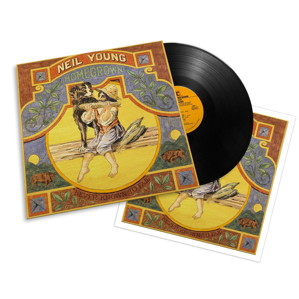 Neil Young Homegrown + Album Cover Art Print UK vinyl LP album (LP record) 093624898689