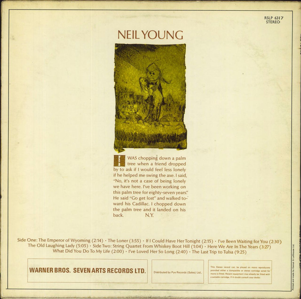 Neil Young Neil Young - 2nd - EX UK vinyl LP album (LP record)