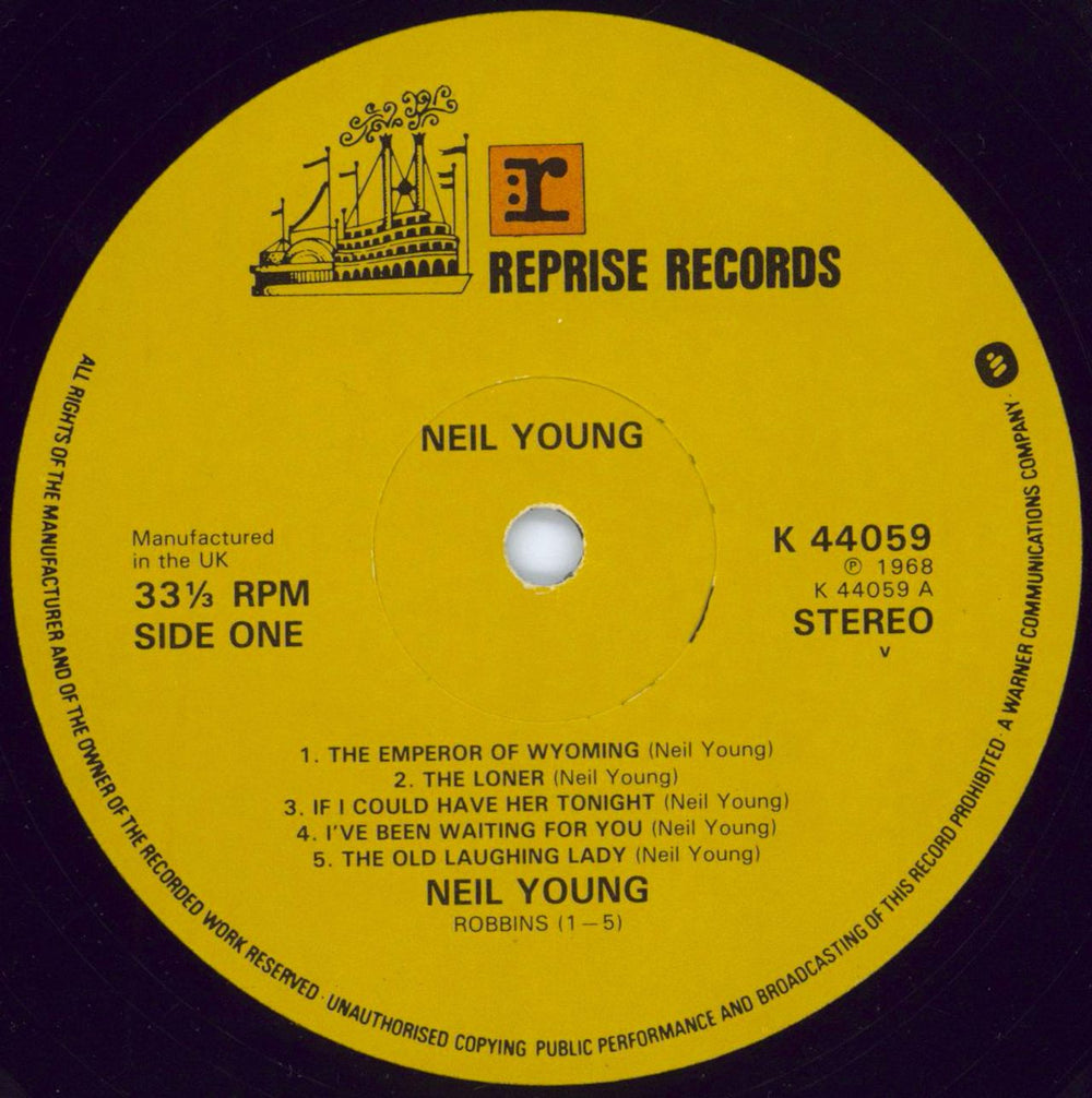 Neil Young Neil Young - 70s - Tan Label variant - EX UK vinyl LP album (LP record) YOULPNE777994