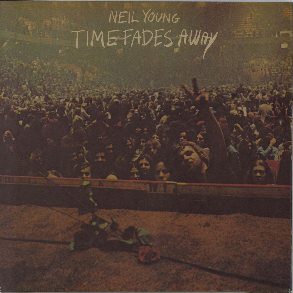 Neil Young Time Fades Away - 2nd + Poster - EX UK vinyl LP album (LP record) K54010