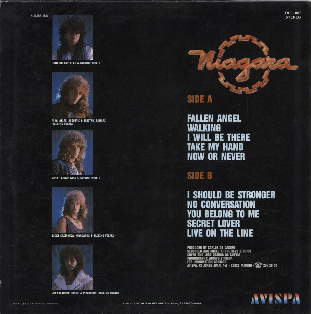 Niagara (Rock) Now Or Never Spanish Promo vinyl LP album (LP record)