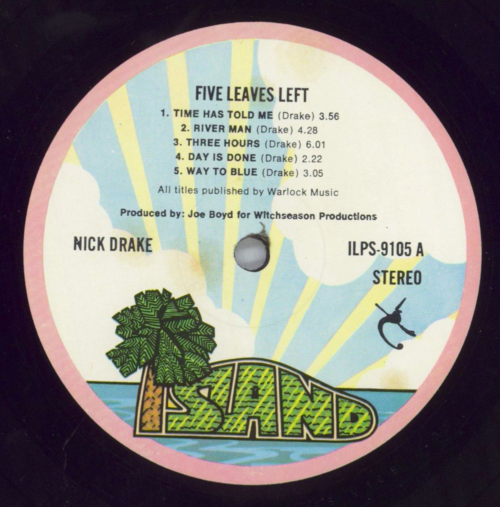 Nick Drake Five Leaves Left - 2nd - VG+ UK vinyl LP album (LP record) N-DLPFI810336