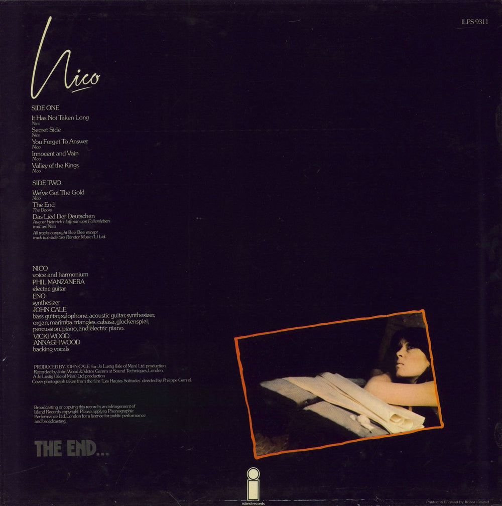 Nico The End... UK vinyl LP album (LP record)