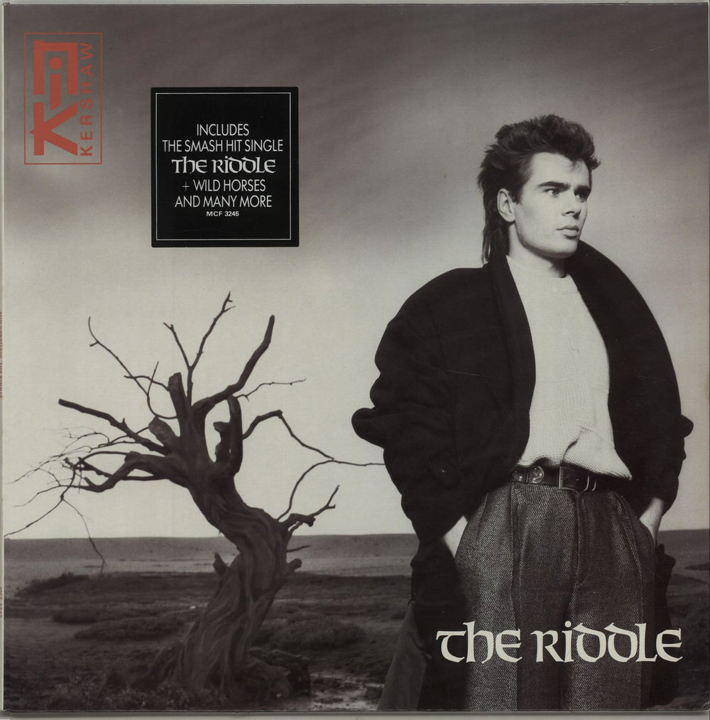 Nik Kershaw The Riddle - Stickered UK vinyl LP album (LP record) MCF3245