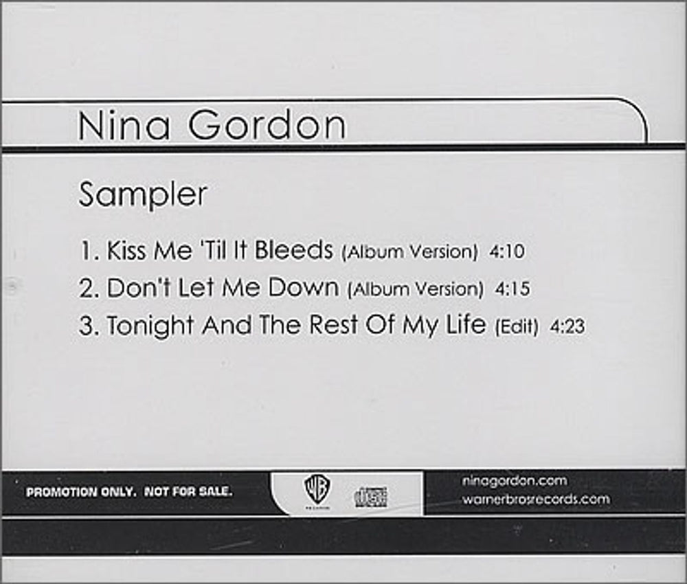 Nina Gordon Sampler US Promo CD single (CD5 / 5") PRO-CDR-101819