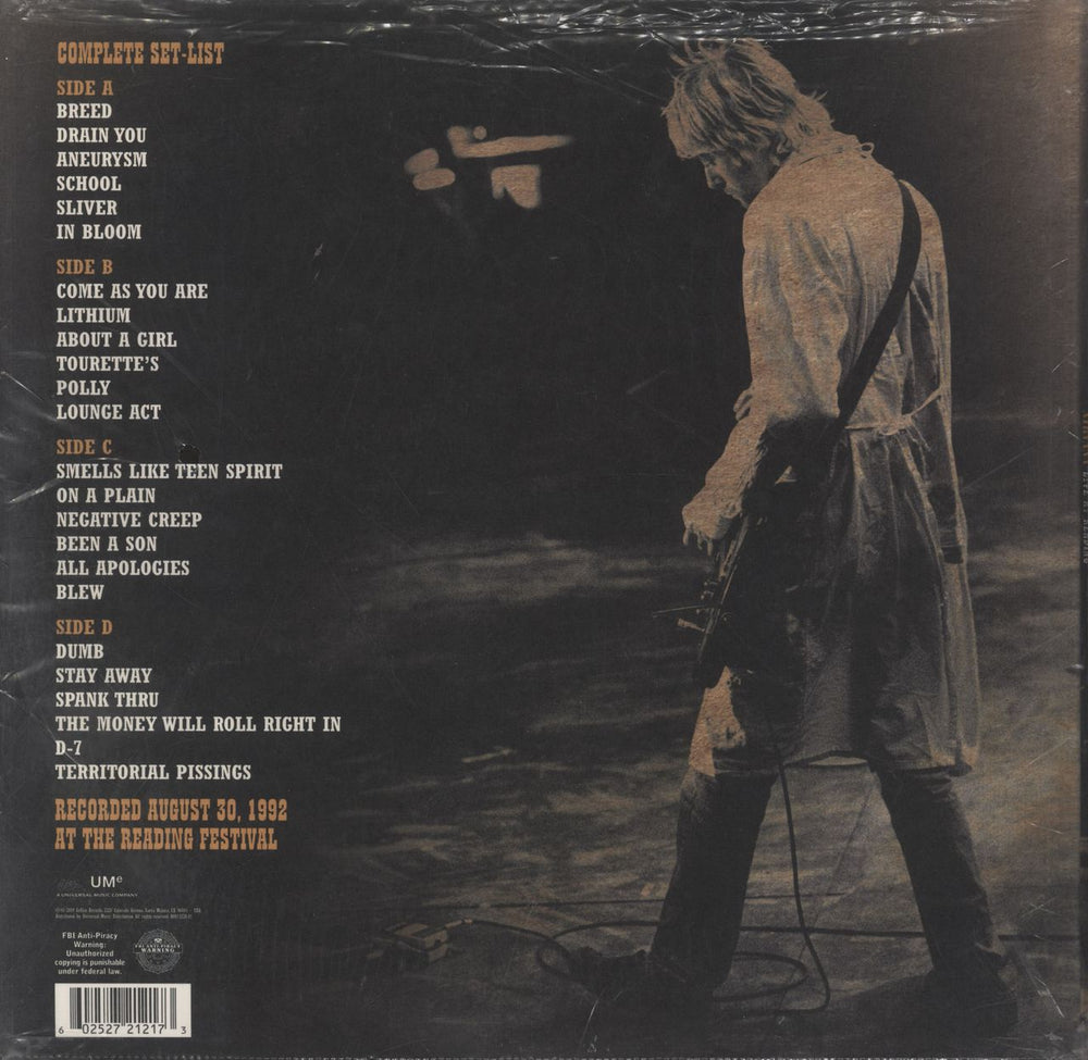 Nirvana (US) Live At Reading - 180gm Vinyl - Sealed US 2-LP vinyl record set (Double LP Album) 602527212173